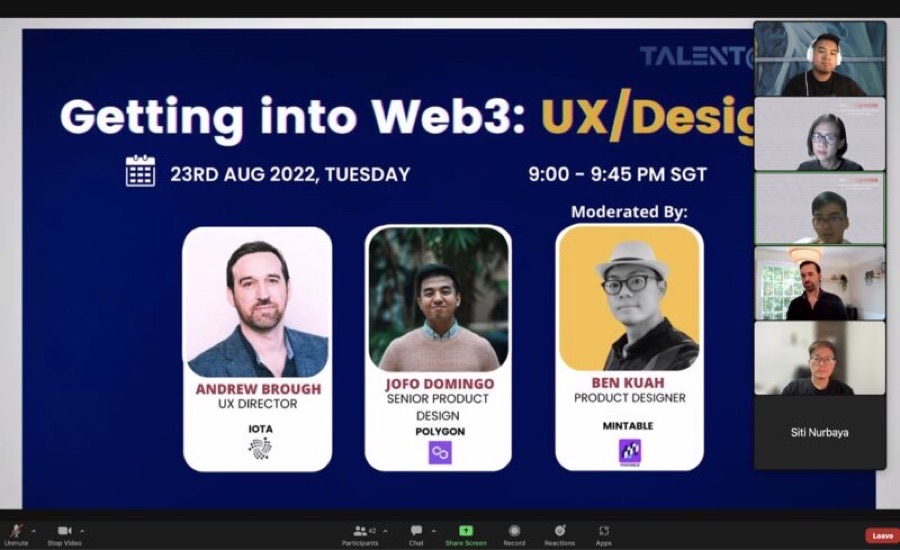 Getting into Web3: UX/Design — panel with Andrew Breuer, Jofo Domingo and Ben Hsiah